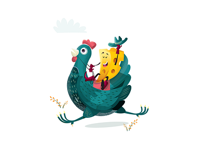 chicken rodeo chesse chicken drawing illustration rodeo