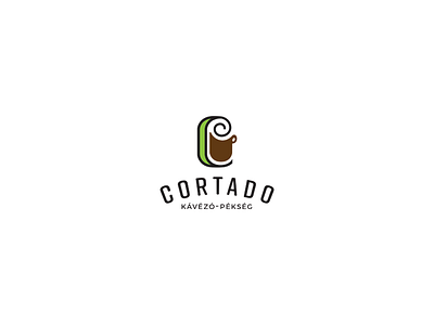 Bakery - coffee shop logo bakery brown c letter coffee cup coffee shop green logo