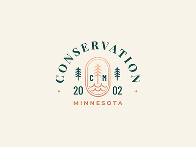 CMN logo Concept conservation copper cream green identity identity branding logo minnesota sanserif serif