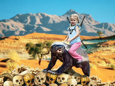 My Sweet Honey Badger badger daughter ninja skulls