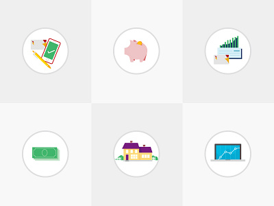 Banking Icons bank checking icons illustration money savings