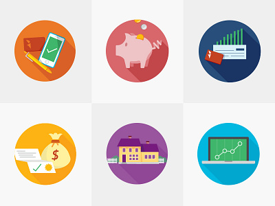 Banking Icons - Alts bank checking icons illustration money savings