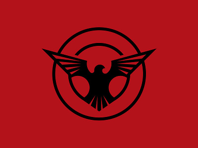 Raptor WIP bird black falcon flat icon logo raptor red