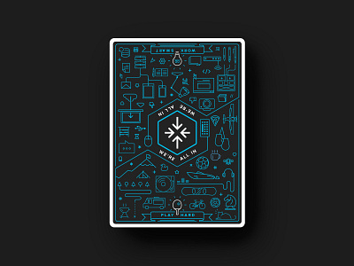 All In Deck Design all in blue cards deck gray icons play hard white work smart