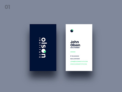 Olson Business Card Concepts analytics blue brand business cards data logo mint olson