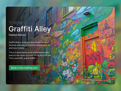Landing Page UI Design | Toronto Graffiti Alley