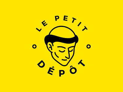 Le Petit Dépôt - research circular face logo monk stamp vector yellow