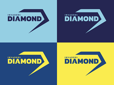 Invaders Diamond - 2019 logo art direction blue blue logo diamond diamond logo duotone flat flat design flatdesign hardstyle logo logo design logodesign logodesigner logos logotype music record label yellow yellow logo