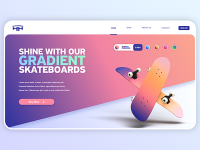 Daily UI #003 - Product Landing Page daily ui dailyui dailyui 003 dailyuichallenge gradient gradients landing page landing page design landing page ui skate skateboard ui ui design uidesign uiux ux ux design uxdesign