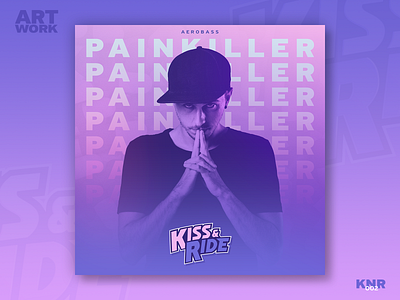 Aerobass - Painkiller [music artwork] art direction artwork blue cover duo tone duotone duotones gradient hard style hardstyle kiss ride label music music art music artwork music cover music label purple purple gradient record label