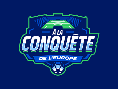 Conquest logo illustration logo nimartsok soccer sportslogo stadium vector