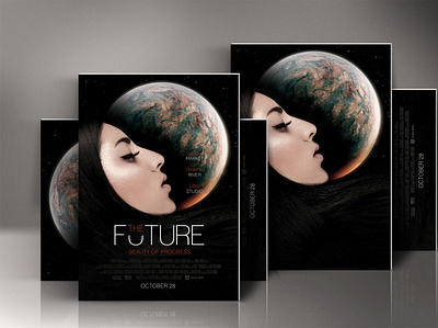 The Future Movie Poster actor actress advert advertisement advertising beauty cinema creative elegant fashion film film ad film poster flyer futuristic interactive modern movie multipurpose portfolio