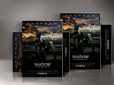 The Shadow acting actors advertising cinema customizable design flyer modern movie print ready