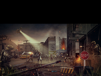 Zombie attack advertising cinema customizable design drama modern multimedia zombie