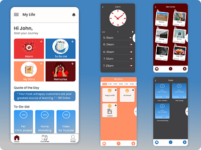 Planner App (Keep yourself Organised) alarm animation app clean designer designers illustrator mobile mobileapp organisedapp plan plannerapp product protopie prototype task todolist ui uiux ux