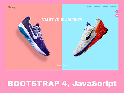 Shoey (Bootstrap4, JavaScript) app bootstrap cart clean coding css css3 designer ecommerce html5 interface javascript shoe shoeapp shoewebsite ui ux web website websitedesigner