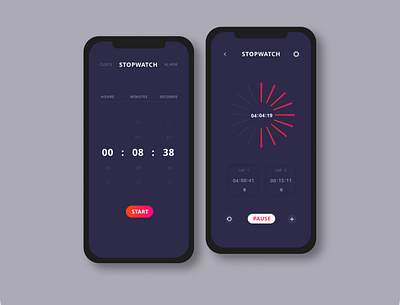 Stopwatch UI app design mobile ui ui ux