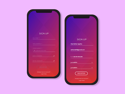 Sign up UI design minimal mobile ui ui ux