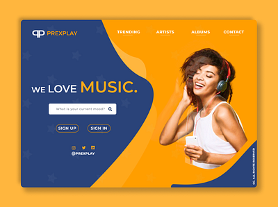 Music App Landing Page design ui ux web