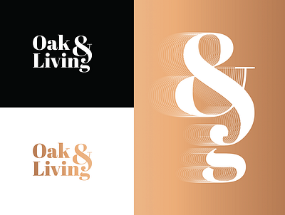 Oak & Living adobe illustrator branding design logo typography vector