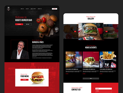 "Hugo's Burger Bar" web design burger food webdesign website