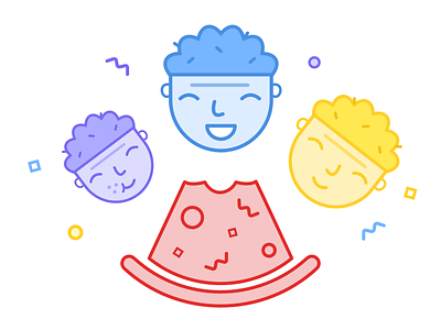 Food is always better with friends :D confetti creative design food app friends graphic illustration pizza ui visual