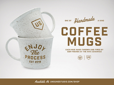 Enjoy The Process Mug branding classic coffee coffee cup drinkware handmade mug mug design process typography