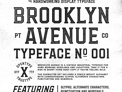 Brooklyn Avenue bold branding font headline industrial sports transit typeface typography vintage