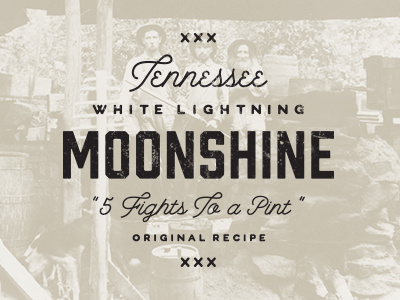 5 Fights to a Pint branding distressed moonshine texture typography vintage