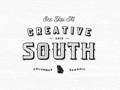 Creative South announcement conference creative south distressed georgia southern texture typography vintage