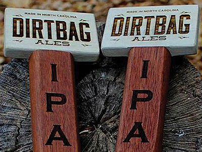 Dirtbag Ales ale beer brewery dirtbag handle ipa tap typography wood