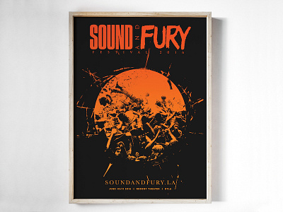 SOUND & FURY broken collage concert fest gradient hardcore la losangeles metal poster screenprint