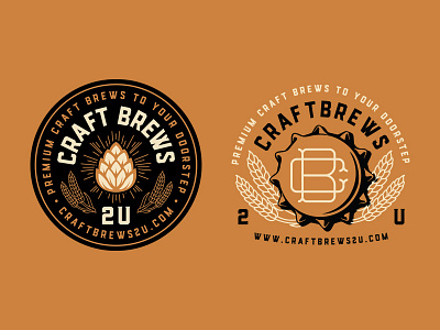 Craft Brews badge beer bottle brew craftbeer hops illustration logo logo mark typography wheat