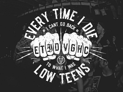 Low Teens band hardcore illustration knuckles lightning metal tattoos typography