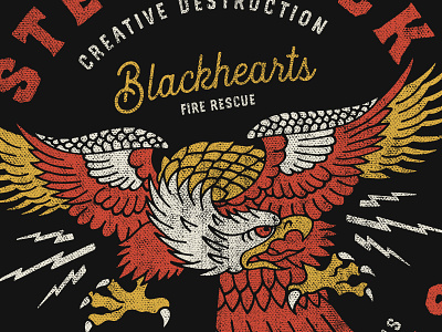 Creative Destruction Pt 2 american apparel claw distressed eagle illustration old school typography vintage