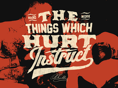 Things boxing distressed franklin handdrawn illustration quote script sports typography