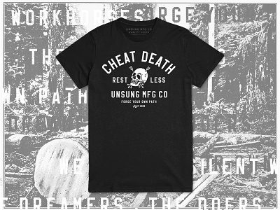 Cheat Death apparel arrows classic death illustration screenprinting skull tshirt unsung