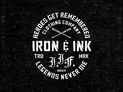 IRON & INK apparel baseball bat distressed fitness lockup stencil typography
