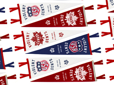 FOR LOVE OF COUNTRY canada hockey illustration mapleleaf olympics pennants shield sports typography usa vintage winter