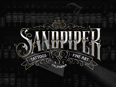 Sandpiper Tattoo branding identity illustration logo sandpiper tattoo tattoo shop typography