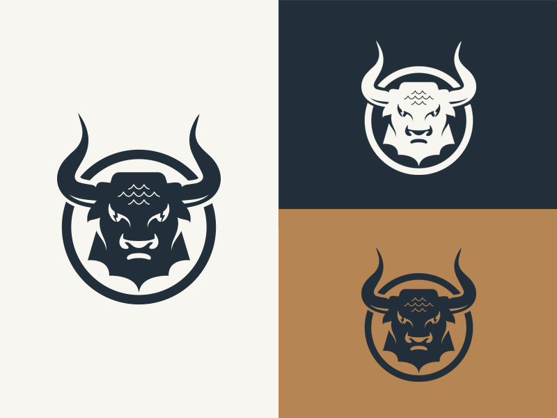 Bull Branding icon vector design classic horns logo branding illustration bull logo bull