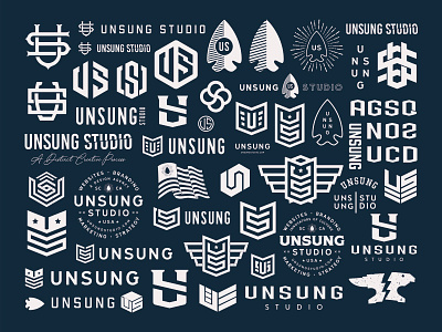 Exploration branding design illustration logo typography unsung vector