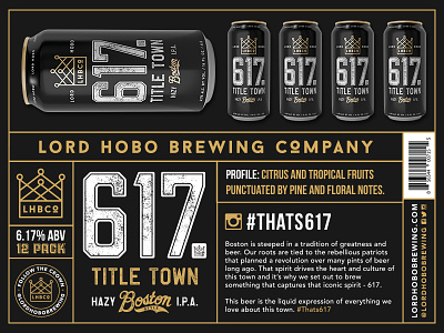 617 - Title Town beer beer branding beer can boston branding fenway park packaging packaging design typography