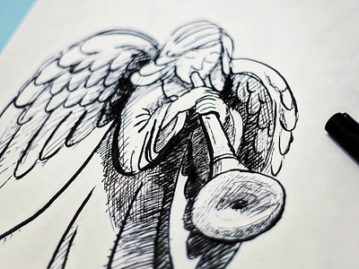 Sketch new series of sculptures called "angels of hope" angel art drowing fase ibelieve idea illustration profile sketch skulptor