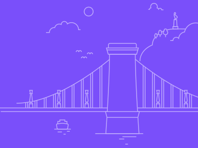 Budapest bridge budapest chainbridge illustration line