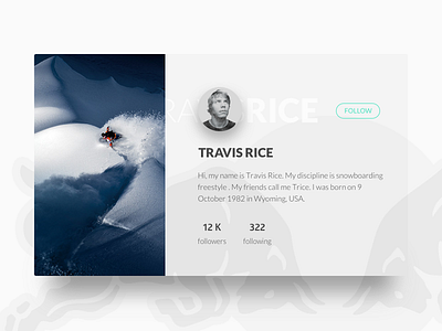 DailyUI 006 006 dailyui snowboard travisrice userprofile