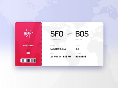 Dailyui024 - Boardingpass 024 airlines boardingpass dailyui ui virgin