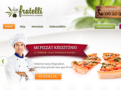 Pizza Website buttons green olive pizza red restaurant web