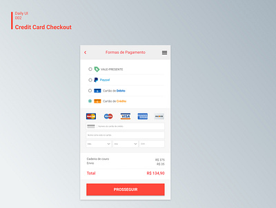 Daily UI #002 Credit Card Checkout dailyui 002 design ui