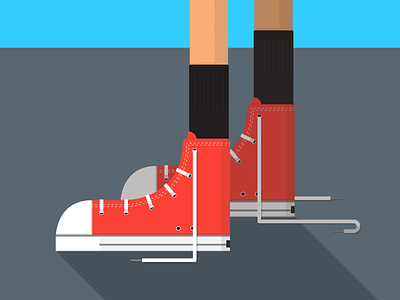 First Time on The Court basketball converse design firstshot flatdesign graphicdesign illustration red shoe shoes sneakers sports